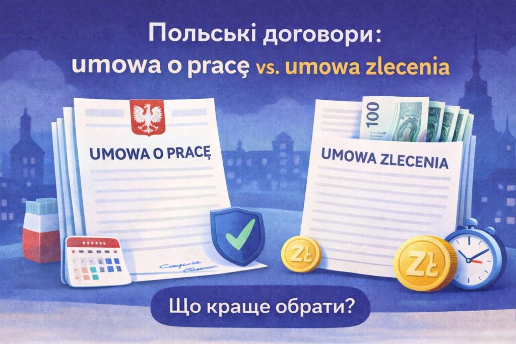Польські договори: umowa o pracę vs. umowa zlecenia — у чому різниця і що обрати?