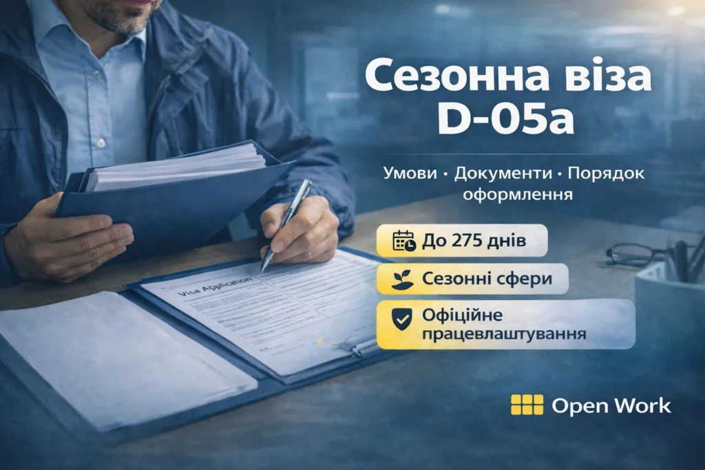 Сезонна віза до Польщі (D-05a): умови, документи, як оформити