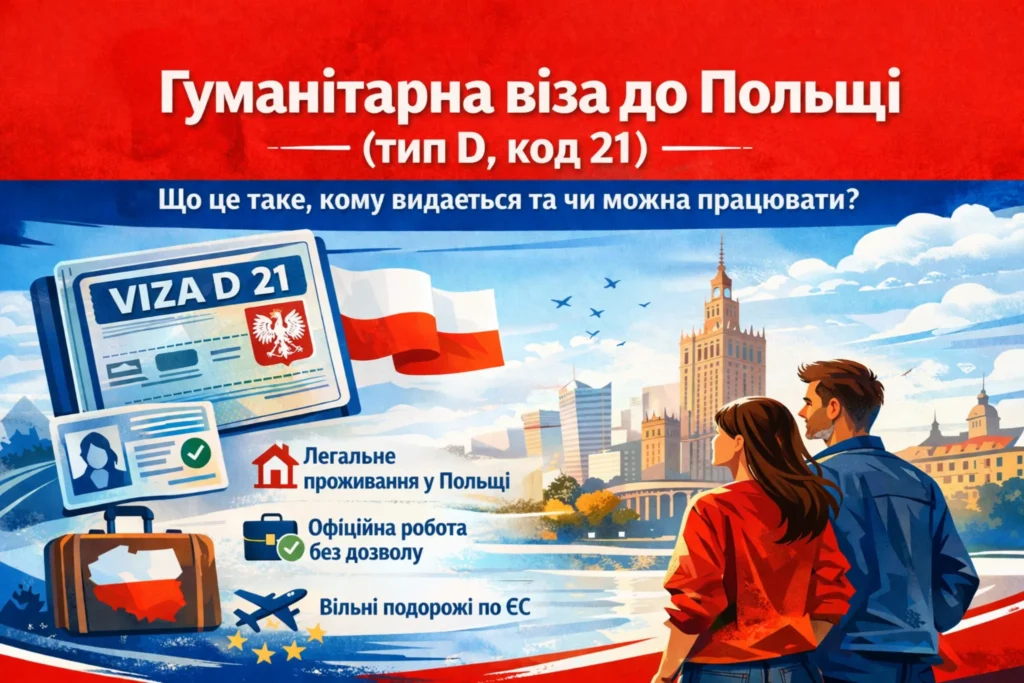 Гуманітарна віза Польща (D21) — чи можна працювати та як отримати