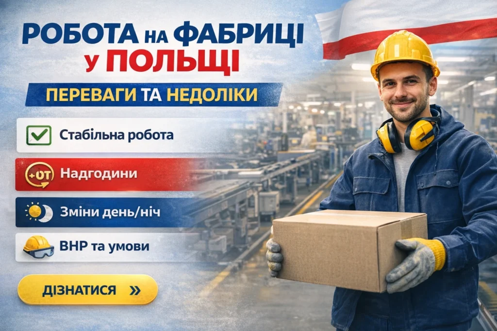 Робота на фабриці в Польщі: переваги та недоліки, і на що звернути увагу