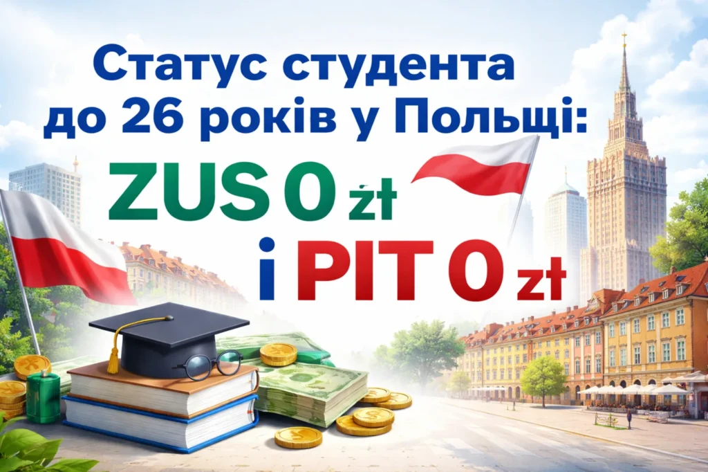 Статус студента до 26 років у Польщі: податки, ZUS, переваги та ризики