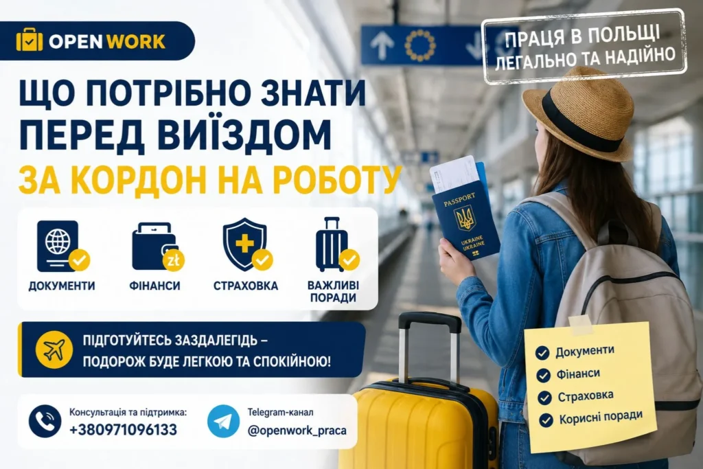Виїзд за кордон на роботу: що з собою брати, корисні поради від OPEN WORK